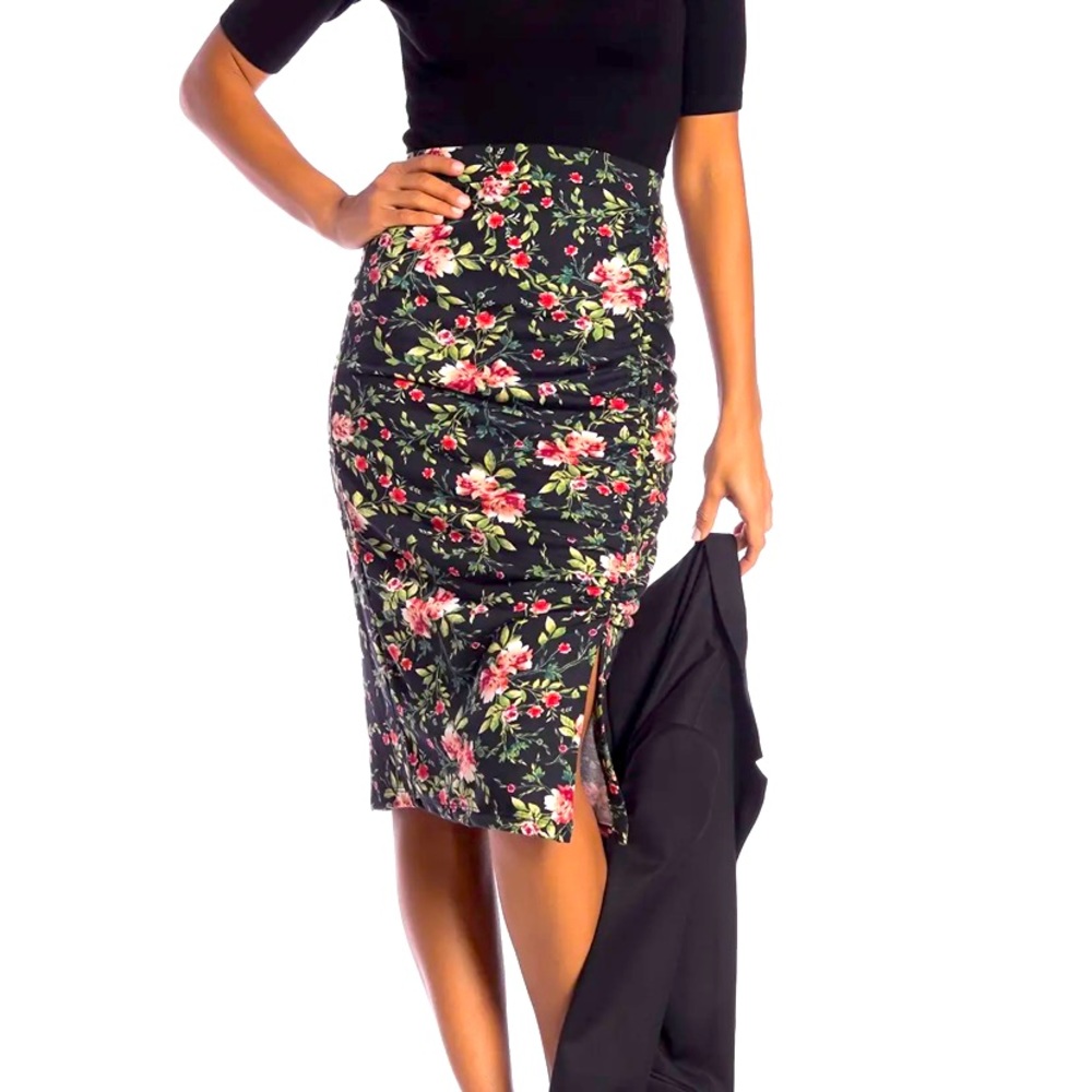 Pleione Midi Roche Floral Skirt